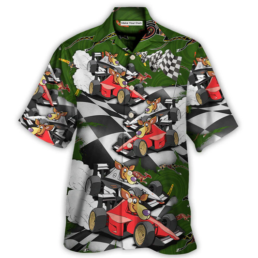 Kangraroo Racing Formula One Car Racing Australian Vibe - Hawaiian Shirt - Reefox