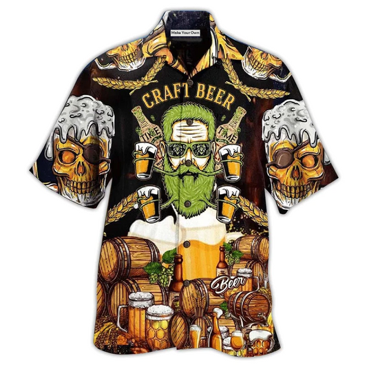 Hawaiian Shirt / Adults / S Beer Skull Craft Beer - Hawaiian Shirt - Reefox