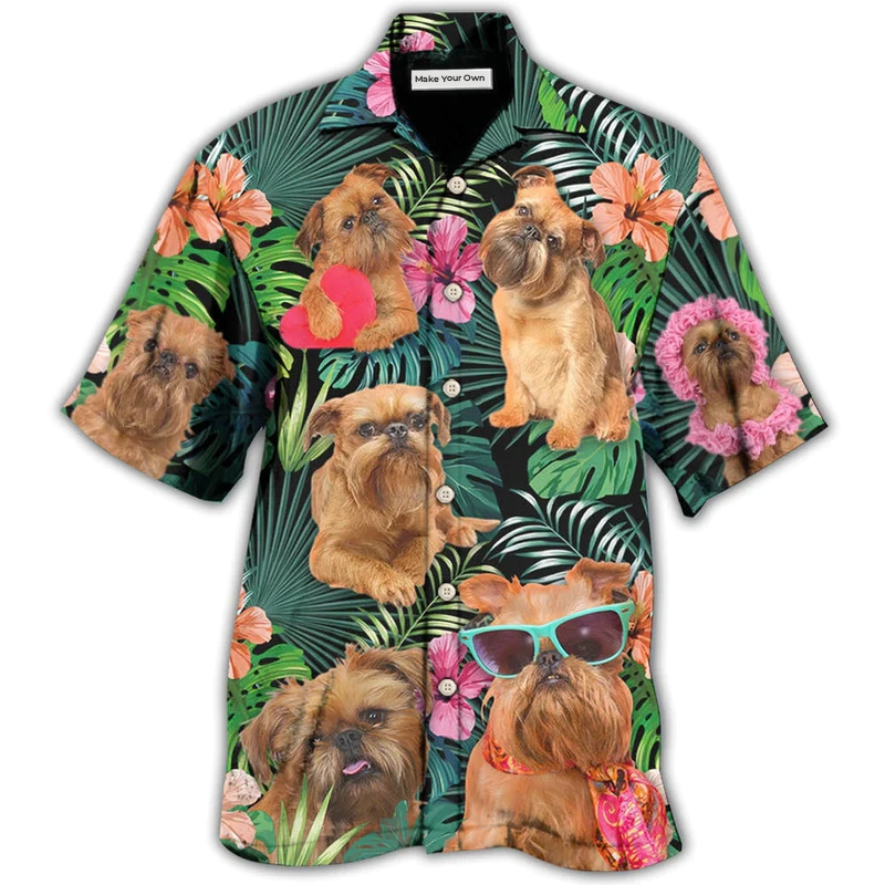 Hawaiian Shirt / Adults / S Griffon Brussels Dog Tropical Style Dog Lover - Hawaiian Shirt - Reefox
