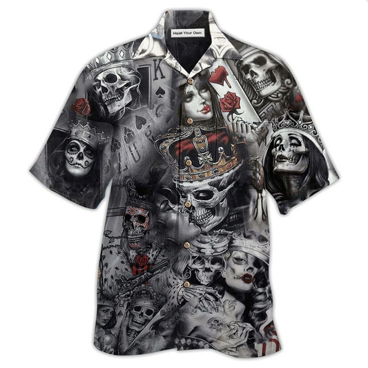 Hawaiian Shirt / Adults / S Skull Love Is Blind Poker - Hawaiian Shirt - Reefox