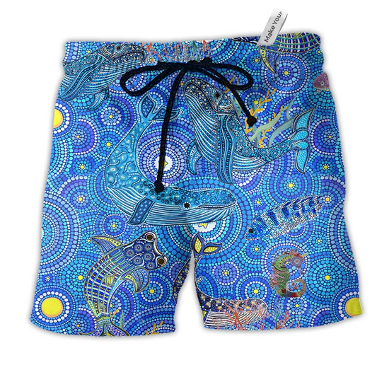 Beach Short / Adults / S Whale Love Animals Cool Style - Beach Short Reefox - Owls Matrix LTD