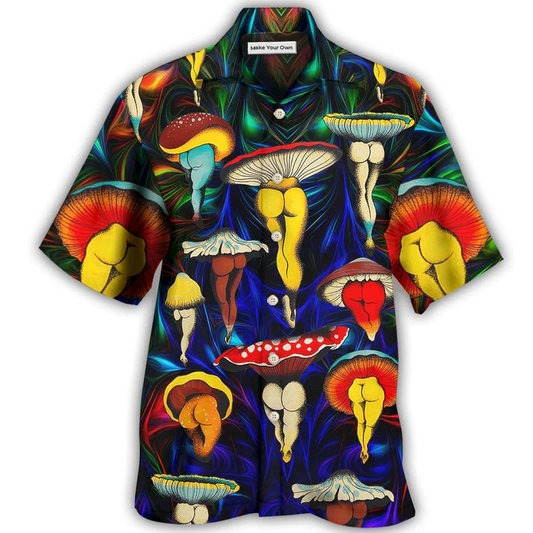 Hawaiian Shirt / Adults / S Hippie Mushroom Funny Style Love Life - Hawaiian Shirt - Reefox