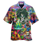 Hawaiian Shirt / Adults / S Hippie Skull Alien Mix Color - Hawaiian Shirt - Reefox