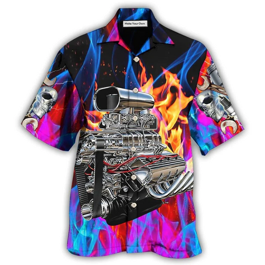 Hawaiian Shirt / Adults / S Hot Rod Fire Love Life - Hawaiian Shirt - Reefox