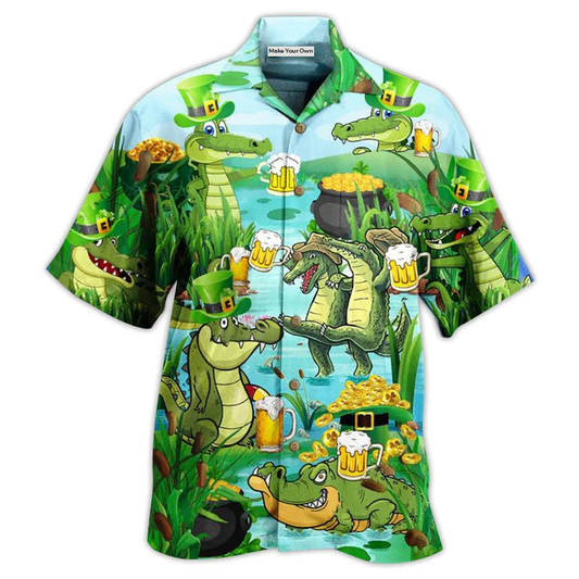 Hawaiian Shirt / Adults / S Beer Crocodile Loves Beer Everyday - Hawaiian Shirt - Reefox
