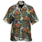 Hawaiian Shirt / Adults / S Tiki Tribal Mask With Tropical Leaves - Hawaiian Shirt - Reefox
