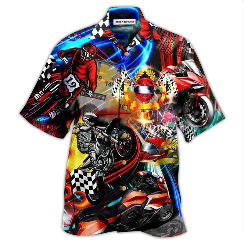 Hawaiian Shirt / Adults / S Motorcycle Race The Rain Ride The Wind - Hawaiian Shirt - Reefox