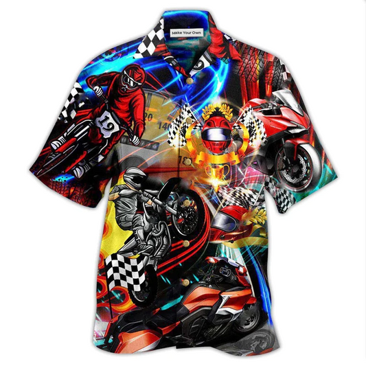 Hawaiian Shirt / Adults / S Motorcycle Race The Rain Ride The Wind - Hawaiian Shirt - Reefox