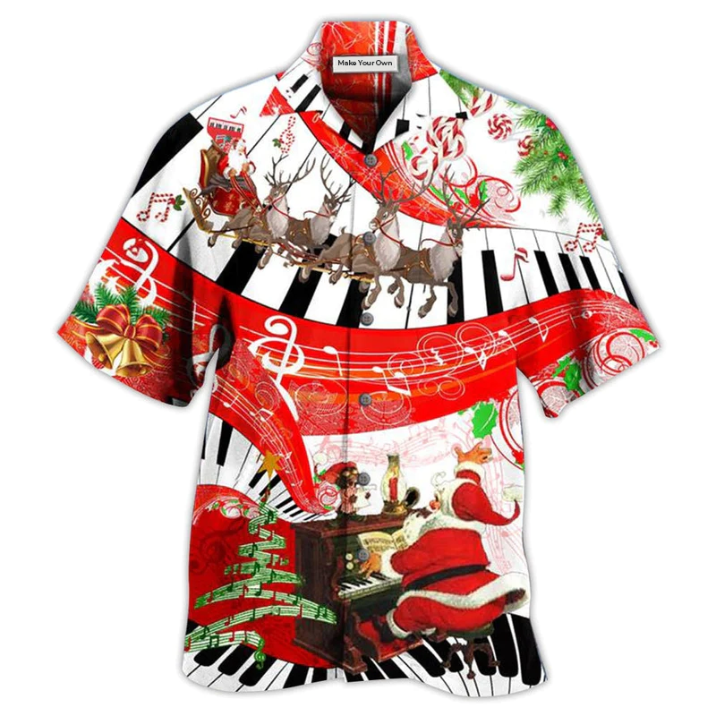 Hawaiian Shirt / Adults / S Piano Music Merry Christmas Love - Hawaiian Shirt - Reefox