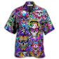 Hawaiian Shirt / Adults / S Hippie Skull Colorful Flowers - Hawaiian Shirt - Reefox