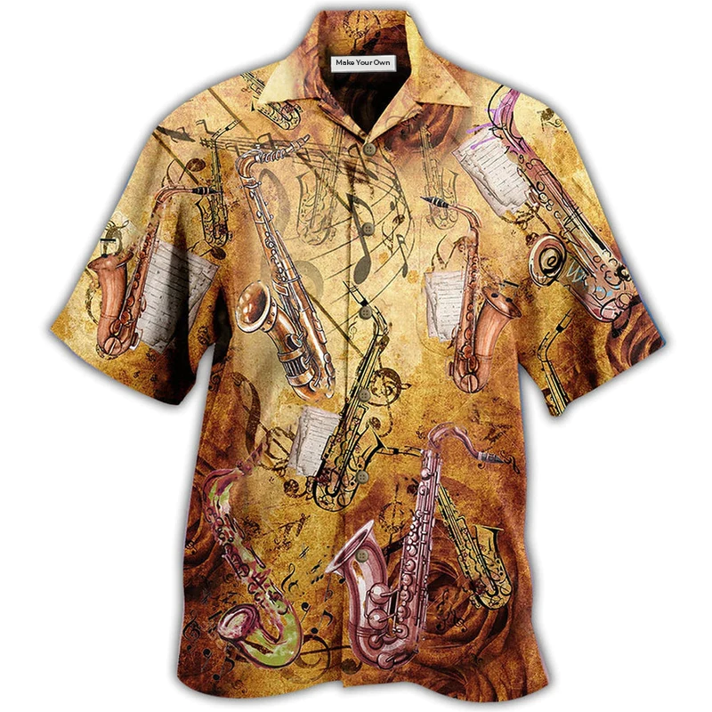 Hawaiian Shirt / Adults / S Saxophone Music Love It With Classic Style - Hawaiian Shirt - Reefox