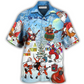 Hawaiian Shirt / Adults / S Christmas Santa Loves Music And Guitar - Hawaiian Shirt - Reefox