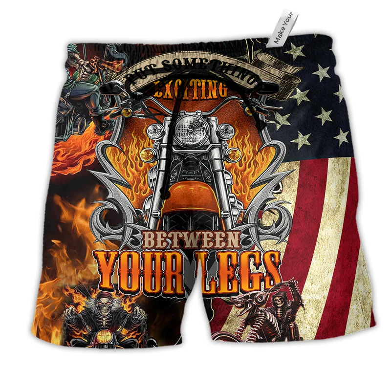 Beach Short / Adults / S Motorcycle Put Something Exciting Between Your Legs - Beach Short Reefox - Owls Matrix LTD