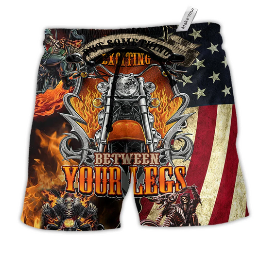 Beach Short / Adults / S Motorcycle Put Something Exciting Between Your Legs - Beach Short Reefox - Owls Matrix LTD