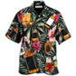 Hawaiian Shirt / Adults / S Wine Bourbon Tropical Leaf - Hawaiian Shirt - Reefox