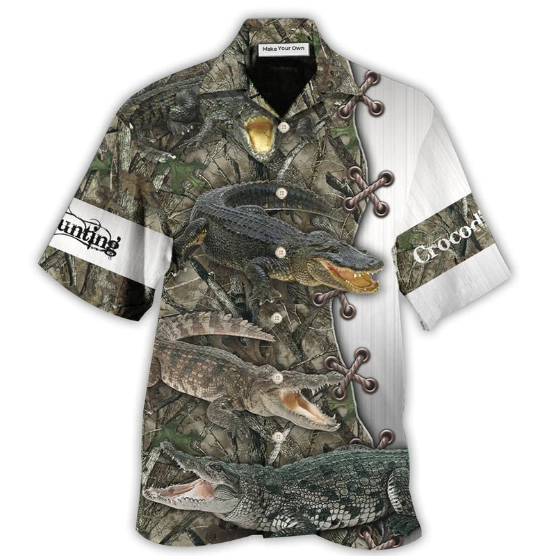 Hawaiian Shirt / Adults / S Hunting Crocodile Hunting Cool - Hawaiian Shirt - Reefox
