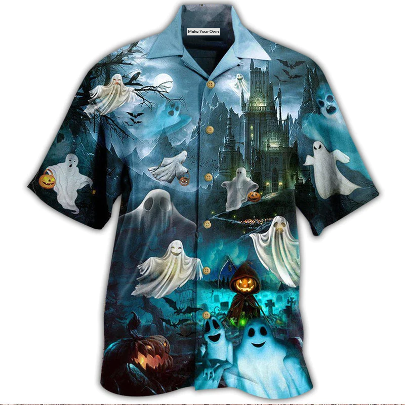 Hawaiian Shirt / Adults / S Halloween Night Say Boo And Scary On - Hawaiian Shirt - Reefox