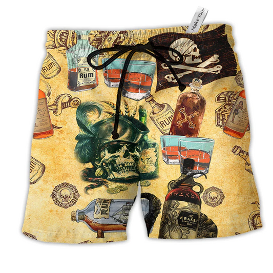 Beach Short / Adults / S Wine And Skull My Life Cool - Beach Short Reefox - Owls Matrix LTD
