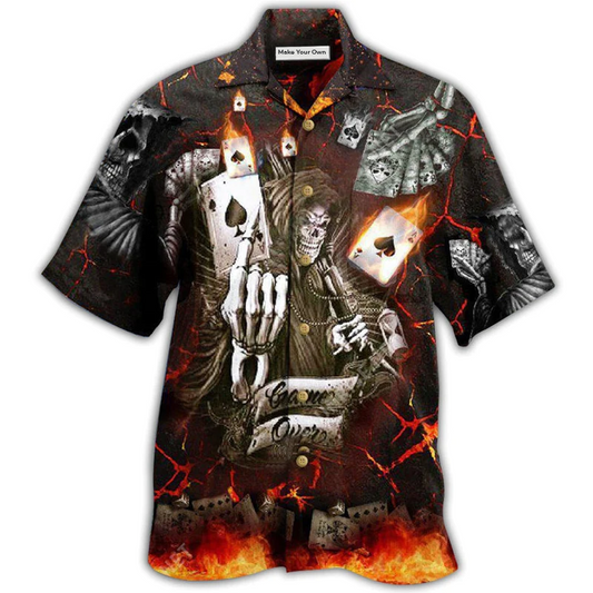 Hawaiian Shirt / Adults / S Gambling Card Game Over Cool - Hawaiian Shirt - Reefox