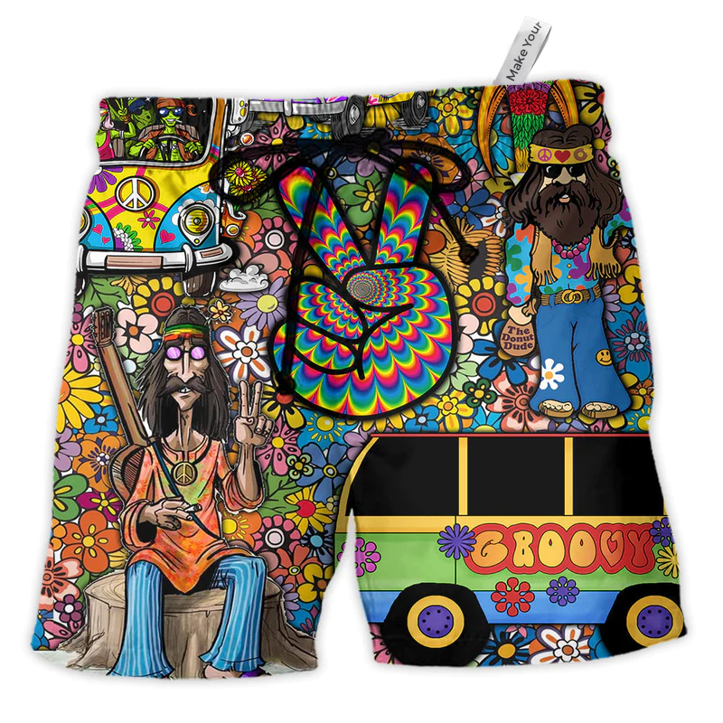 Beach Short / Adults / S Hippie Flower Wild Heart Hippie Soul - Beach Short Reefox - Owls Matrix LTD