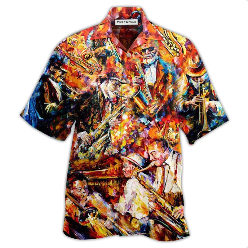 Hawaiian Shirt / Adults / S Saxophone Music Keep Calm And Love - Hawaiian Shirt - Reefox