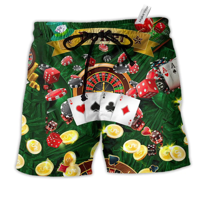 Beach Short / Adults / S Poker Gambling Born To Play Poker Forced To Work - Beach Short Reefox - Owls Matrix LTD