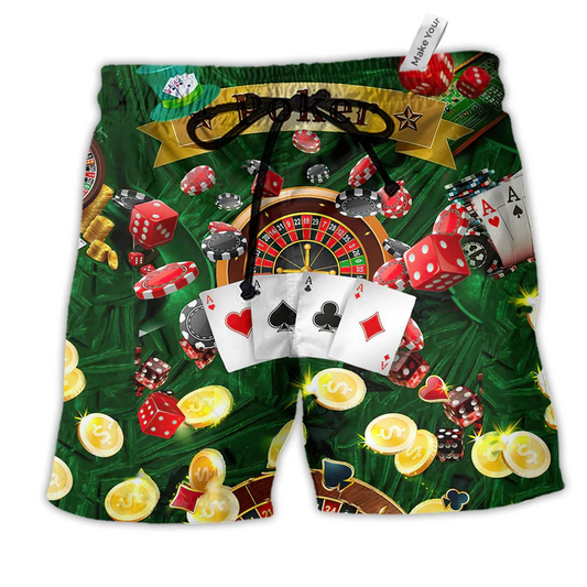 Beach Short / Adults / S Poker Gambling Born To Play Poker Forced To Work - Beach Short Reefox - Owls Matrix LTD