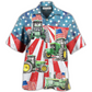 Hawaiian Shirt / Adults / S Tractor Independence Day Watercolor Tractor US Flag - Hawaiian Shirt - Reefox