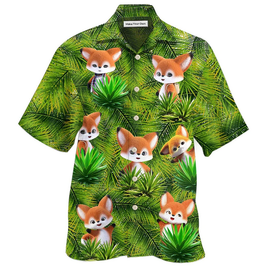 Hawaiian Shirt / Adults / S Fox In 3D Animator Fox - Hawaiian Shirt - Reefox