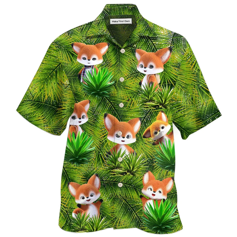 Hawaiian Shirt / Adults / S Fox In 3D Animator Fox - Hawaiian Shirt - Reefox