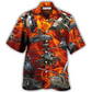 Hawaiian Shirt / Adults / S Helicopter On Fire - Hawaiian Shirt - Reefox