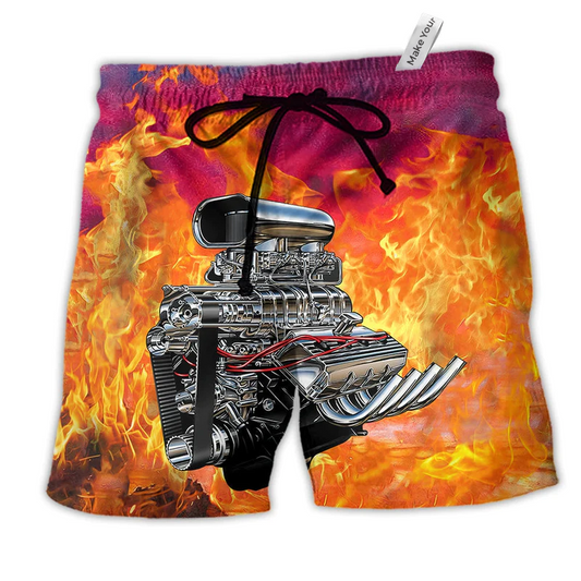 Beach Short / Adults / S Hot Rod In Fire - Beach Short Reefox - Owls Matrix LTD
