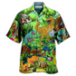 Hawaiian Shirt / Adults / S Guitar Dinosaur Play Guitar Like A Star - Hawaiian Shirt - Reefox