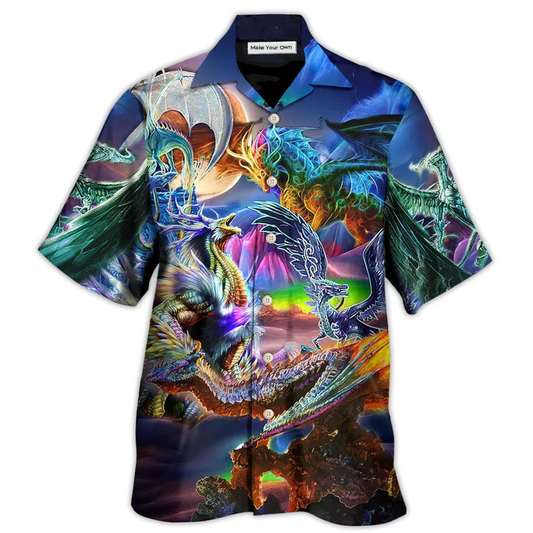 Hawaiian Shirt / Adults / S Dragon Neon Legends Colorful - Hawaiian Shirt - Reefox