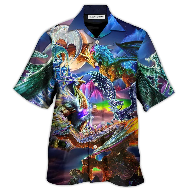 Hawaiian Shirt / Adults / S Dragon Neon Legends Colorful - Hawaiian Shirt - Reefox