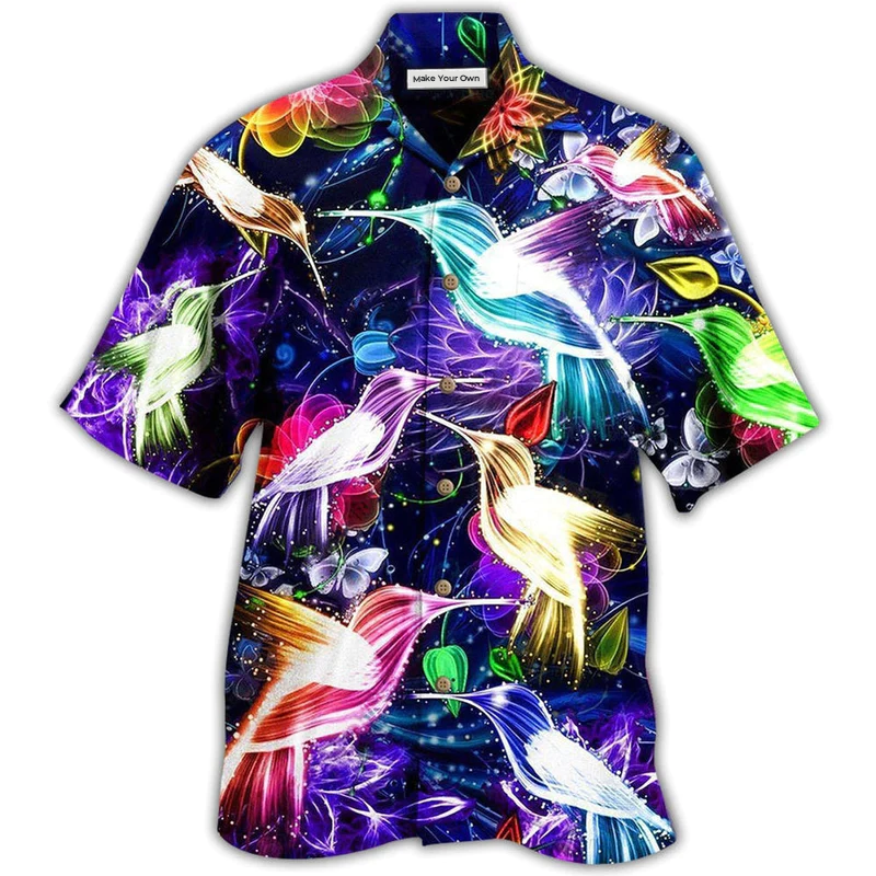 Hawaiian Shirt / Adults / S Hummingbird Neon Love Animals So Much - Hawaiian Shirt - Reefox