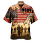 Hawaiian Shirt / Adults / S Veteran Blood Sweat And Tear America Flag - Hawaiian Shirt - Reefox