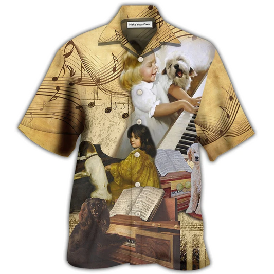 Hawaiian Shirt / Adults / S Piano I Like Piano And Dogs - Hawaiian Shirt - Reefox