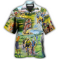 Hawaiian Shirt / Adults / S Cycling And Golf Lover Abstract Painting - Hawaiian Shirt - Reefox