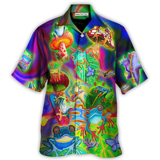 Hawaiian Shirt / Adults / S Frog Colorful Tropical Enjoying A Day Of Fun - Hawaiian Shirt - Reefox
