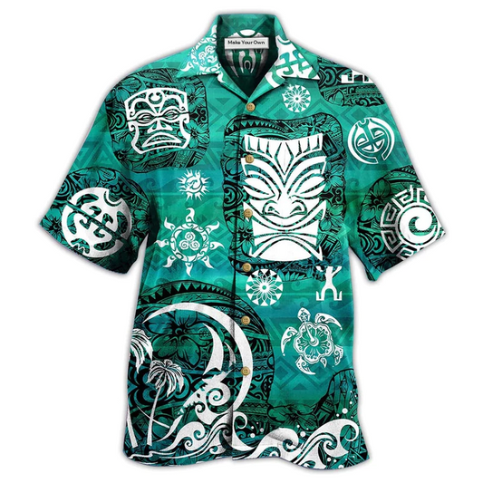 Hawaiian Shirt / Adults / S Tiki Love Turtle Geen - Hawaiian Shirt - Reefox
