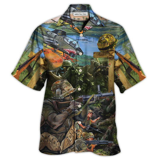 Hawaiian Shirt / Adults / S Veteran With Respect Honorand Gratitude With Helicopter - Hawaiian Shirt - Reefox