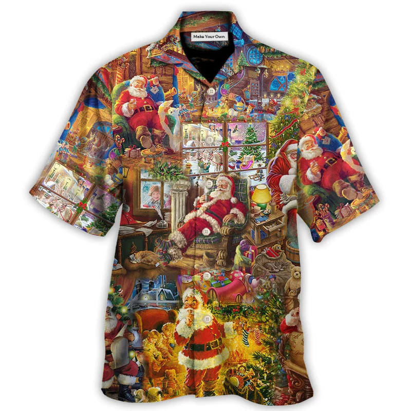 Hawaiian Shirt / Adults / S Christmas Santa Happy Holiday Season Of Joy - Hawaiian Shirt - Reefox