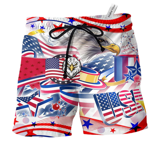 Beach Short / Adults / S America Eagle Amazing Day - Beach Short Reefox - Owls Matrix LTD