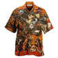 Hawaiian Shirt / Adults / S Cowboy Skull War Orange - Hawaiian Shirt - Reefox
