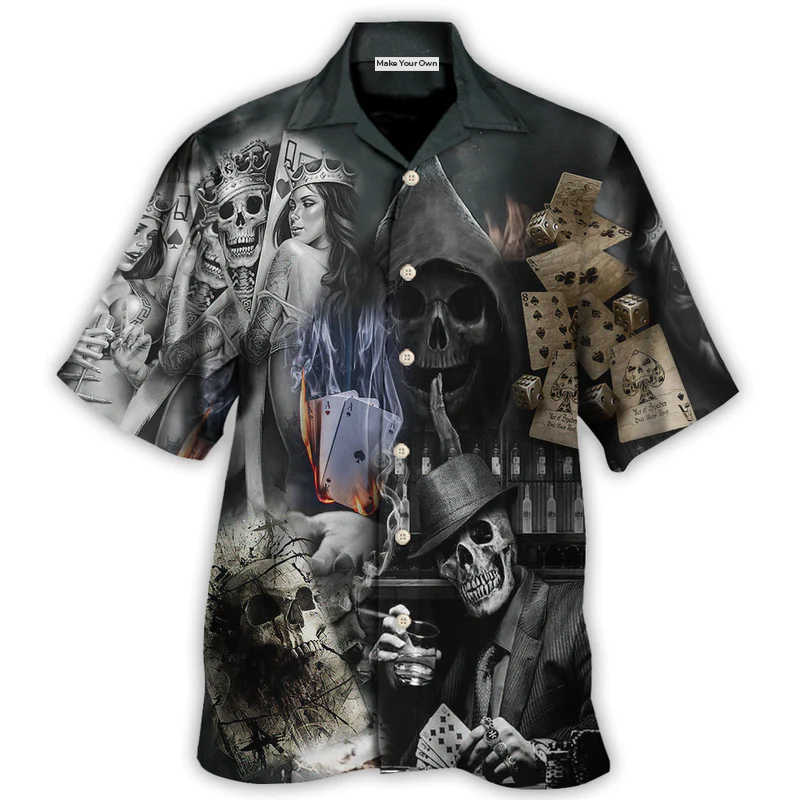 Skull Gambling The Death Game Begin - Hawaiian Shirt - Reefox