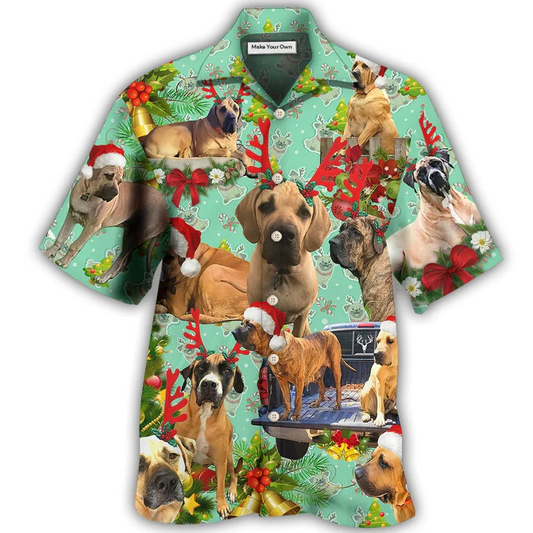 Hawaiian Shirt / Adults / S Dog Cute Dogs Merry Christmas - Hawaiian Shirt - Reefox