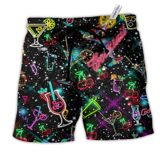 Beach Short / Adults / S Cocktail Neon Love Style - Beach Short Reefox - Owls Matrix LTD
