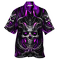 Hawaiian Shirt / Adults / S Skull Dark Purple Fire Lighting - Hawaiian Shirt - Reefox