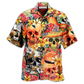 Hawaiian Shirt / Adults / S Skull Beautiful And Flowers - Hawaiian Shirt - Reefox